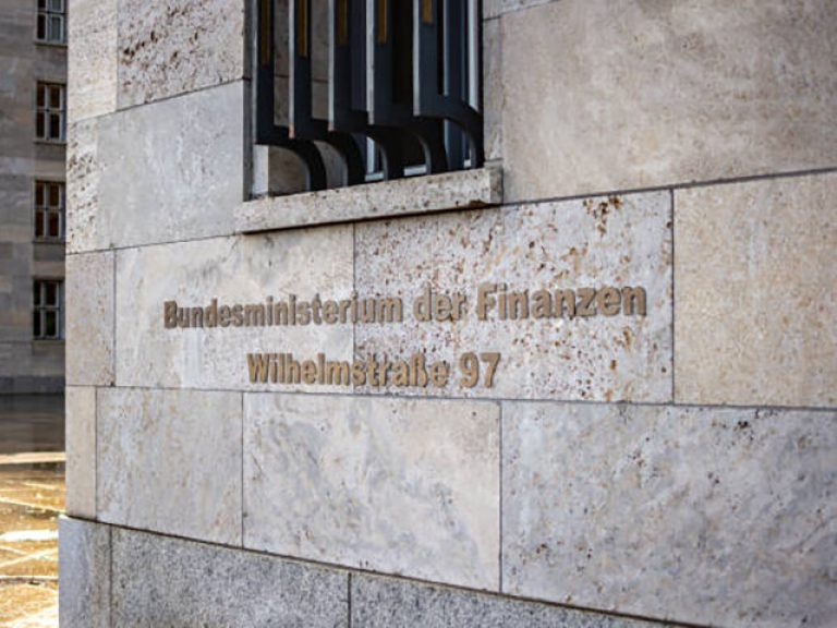 Berlin / Germany - March 10, 2017: Headquarters of Federal Ministry of Finance of Germany, Bundesministerium der Finanzen, in Berlin, Germany. Economy crash due to COVID-19 Coronavirus pandemic